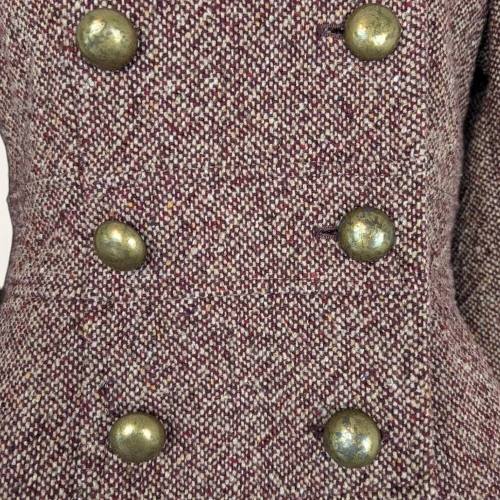 Guess Red Tweed Military-Style Jacket - Picture 11 of 13